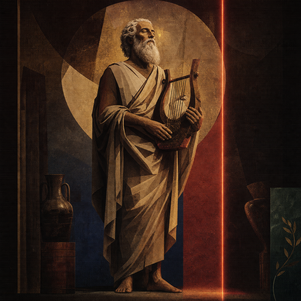 Illuminated portrait of Homer, The Epic Bard