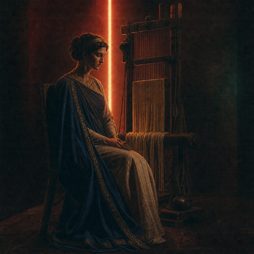 Illuminated portrait of Penelope, Queen of Ithaca