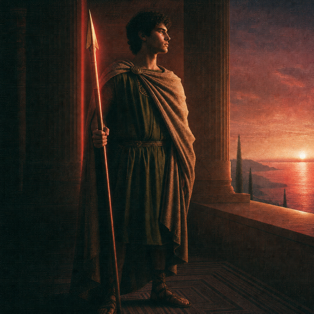 Illuminated portrait of Telemachus, Prince of Ithaca